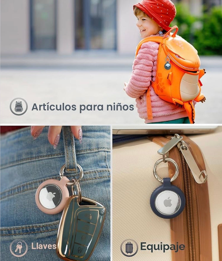 AirTag con funda rosada y gancho 1 UN